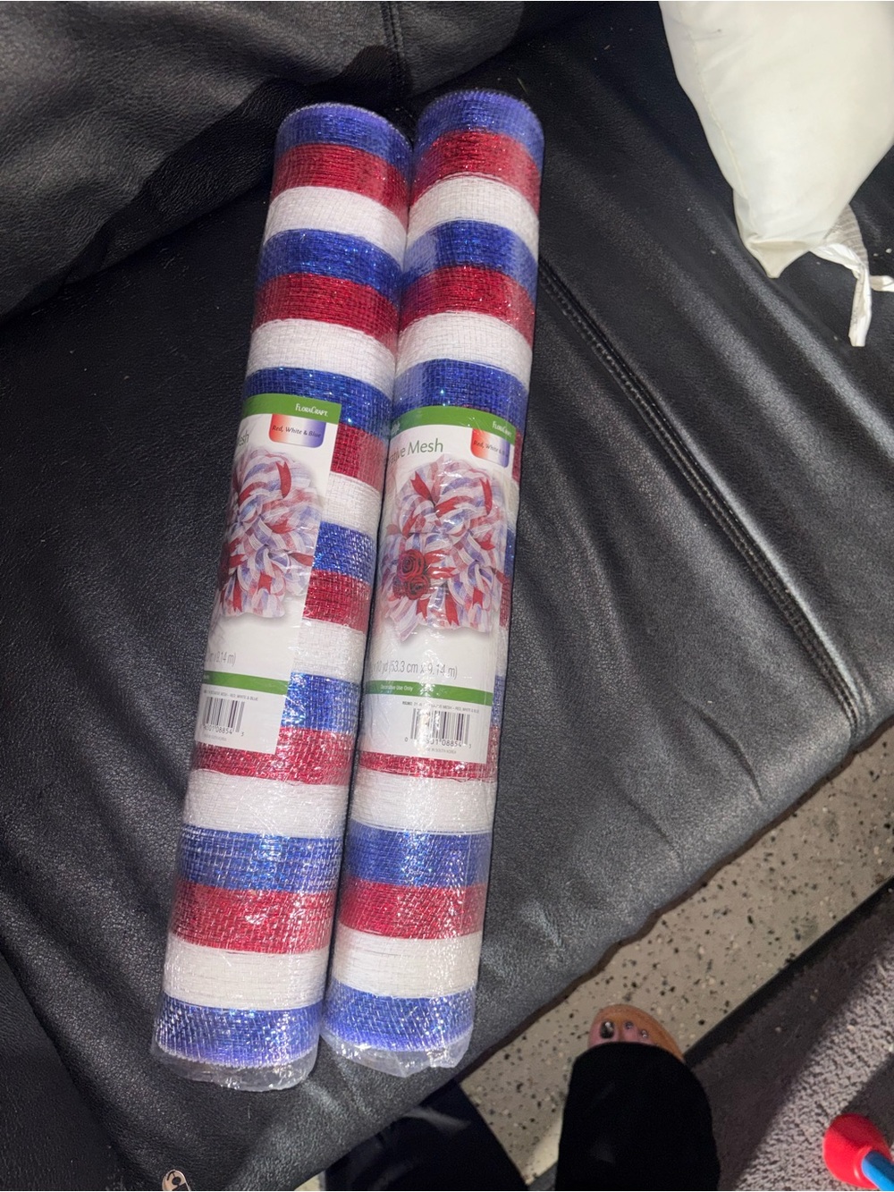 Patriotic Red White Blue Deco Mesh Rolls - 2 Pack 21”x10yards